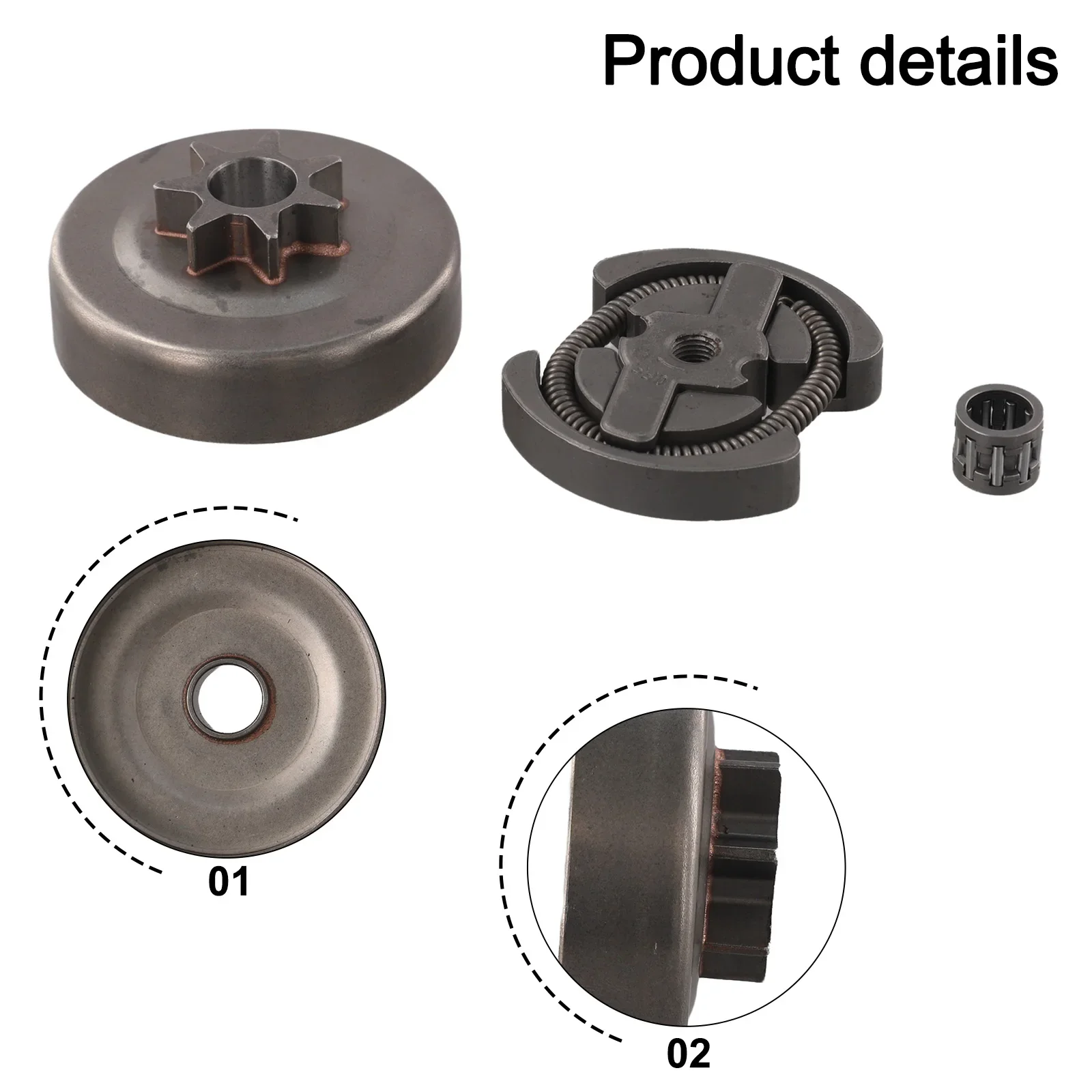 Replacement 3257T Sprocket Clutch Drum Kit for Poulan and For Craftsman Chainsaws Comprehensive Set Including Bearing