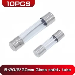 10PCS/lot One Sell 5*20mm 6*30mm Fast Blow Glass Tube Fuses 5x20 6x30 mm 250V 0.5 1 2 3 4 5 6 8 10 15 20 25 30 A AMP Fuse