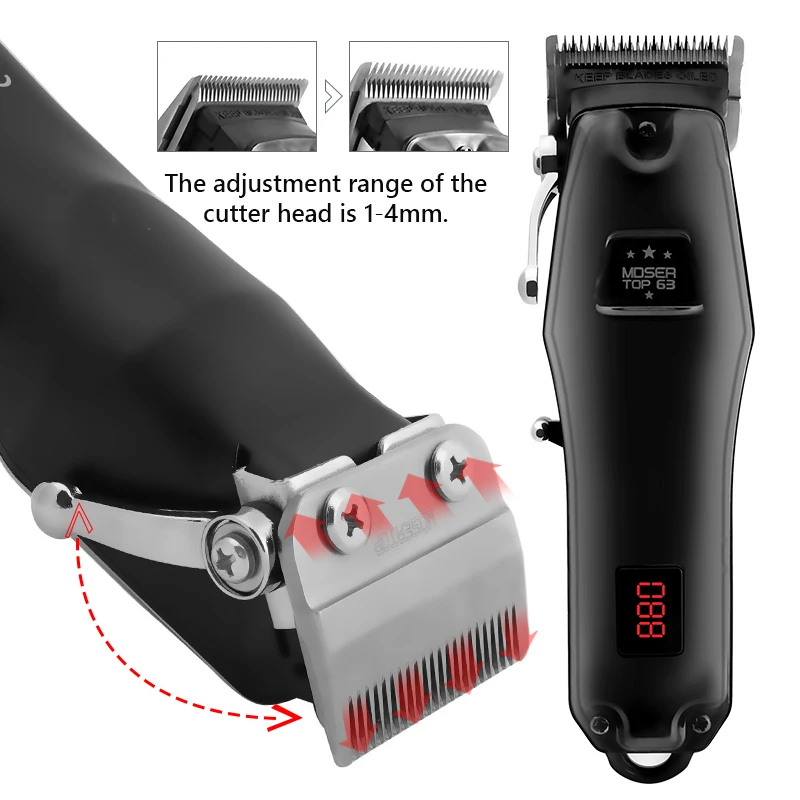 Professional Barber Cordless Hair Clipper Cutting For Men Adjustable Electric Hair Trimmer Rechargeable Hair Cutter Machine