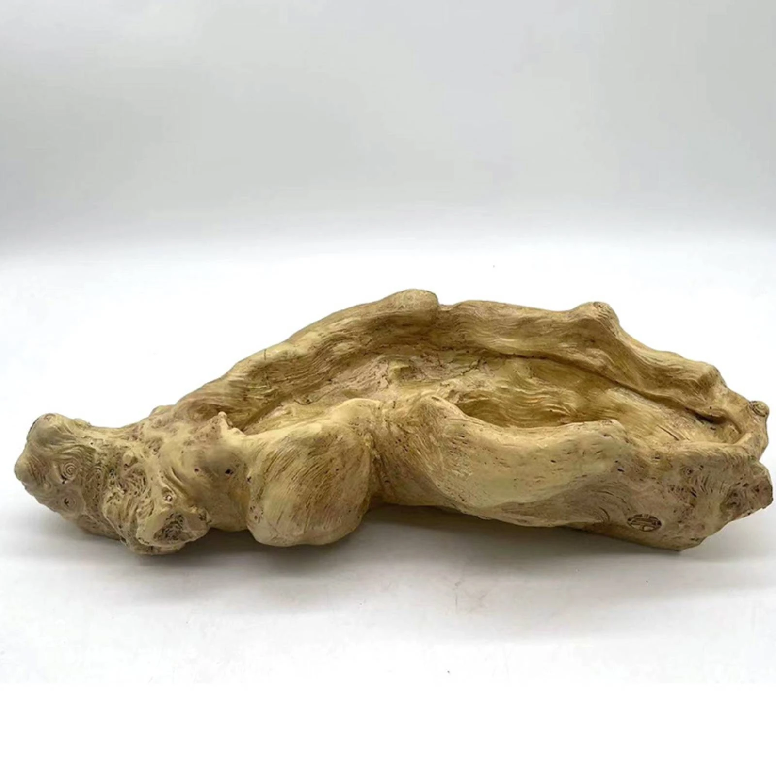 Resin Planter with Driftwood Look Decorative Driftwood Planter Succulent Pot Lifelike Crack-Resistant for Gardeners, Tabletop