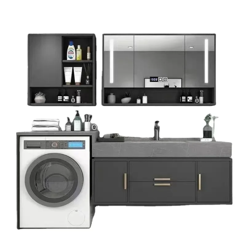 Modern Laundry Cabinet Bathroom Cabinet Wash Machine Vanity