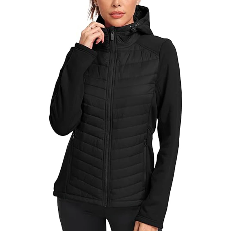 Women Down Jacket Water Resistant Hooded Puffer Jacket Fall Coat