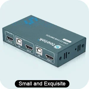 4K HDMI KVM Switch for Two Computers. One Monitor Sharing. Suited for Work, Video, PS4 & TV Box. Button Control