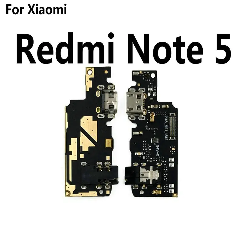 New Microphone Module+USB Charging Port Board Flex Cable Connector Parts For Xiaomi Redmi Note 5 6 7 8 9 Pro Replacement