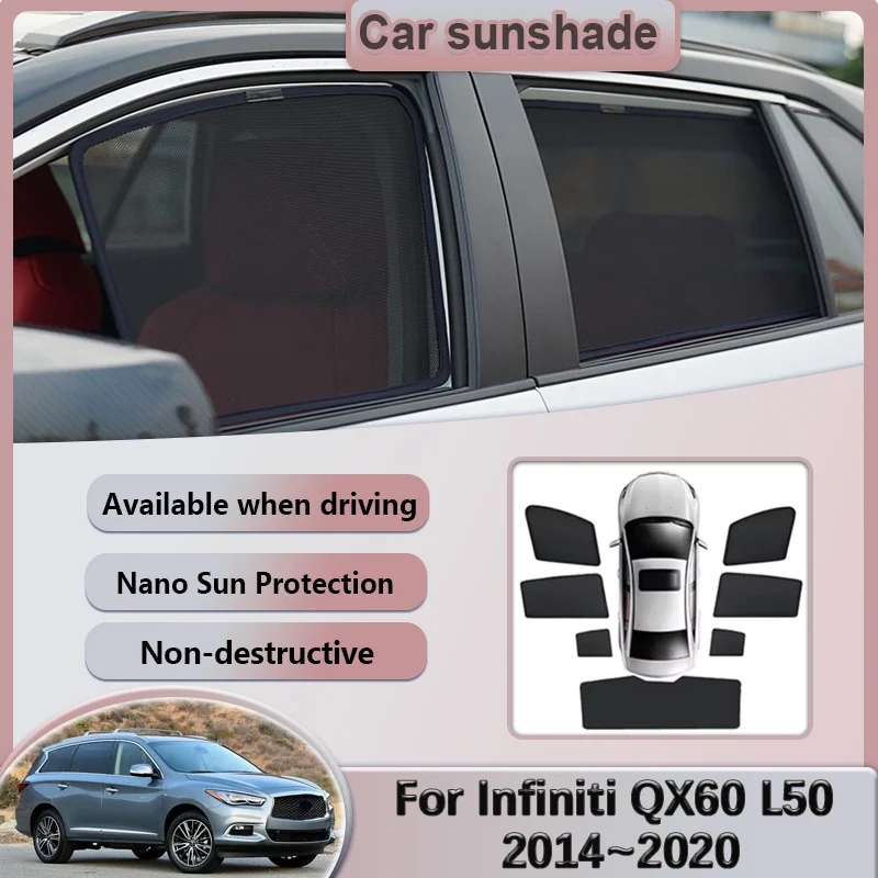 

Индивидуальные солнцезащитные шторки для Infiniti QX60 2016 и Q50 2014-2020: сетчатые солнцезащитные козырьки, шторки для окон, защита от солнца и конфиденциальности, аксессуары