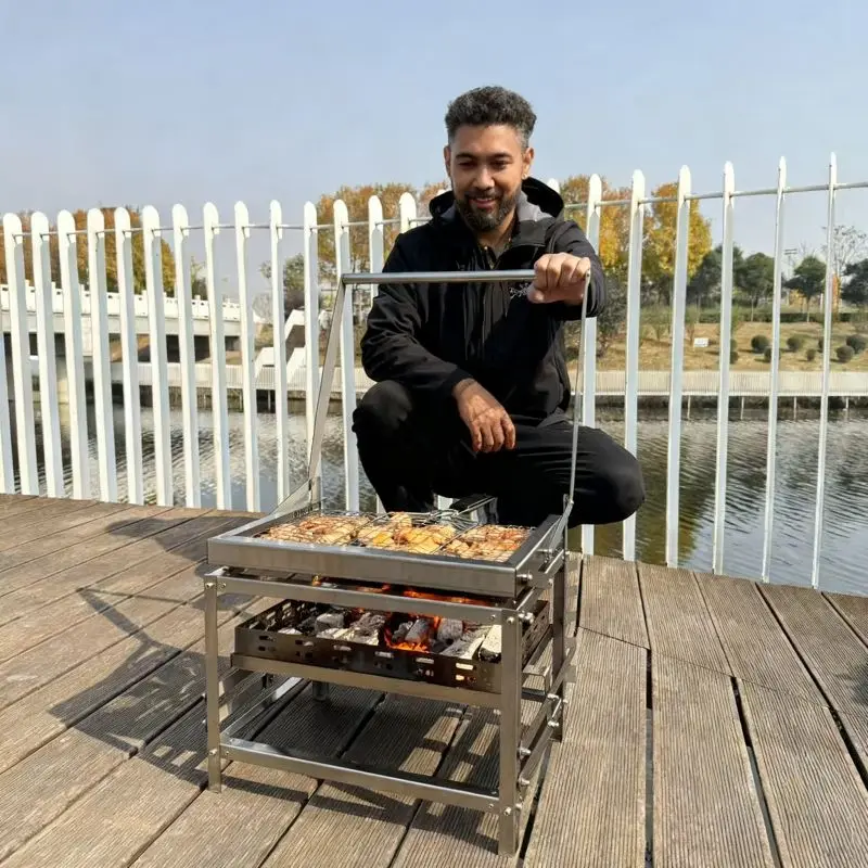 Bbq Grills Machine with Double Sided Mesh Fast Cooking for Crowds and Parties