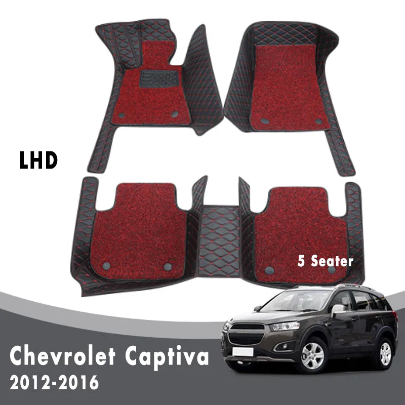 

Автомобильные коврики, коврики для Chevrolet Captiva, 5-местные 2017, 2016, 2015, 2014, 2013, 2012, двухслойные коврики с проволочной петлей для интерьера автомобиля