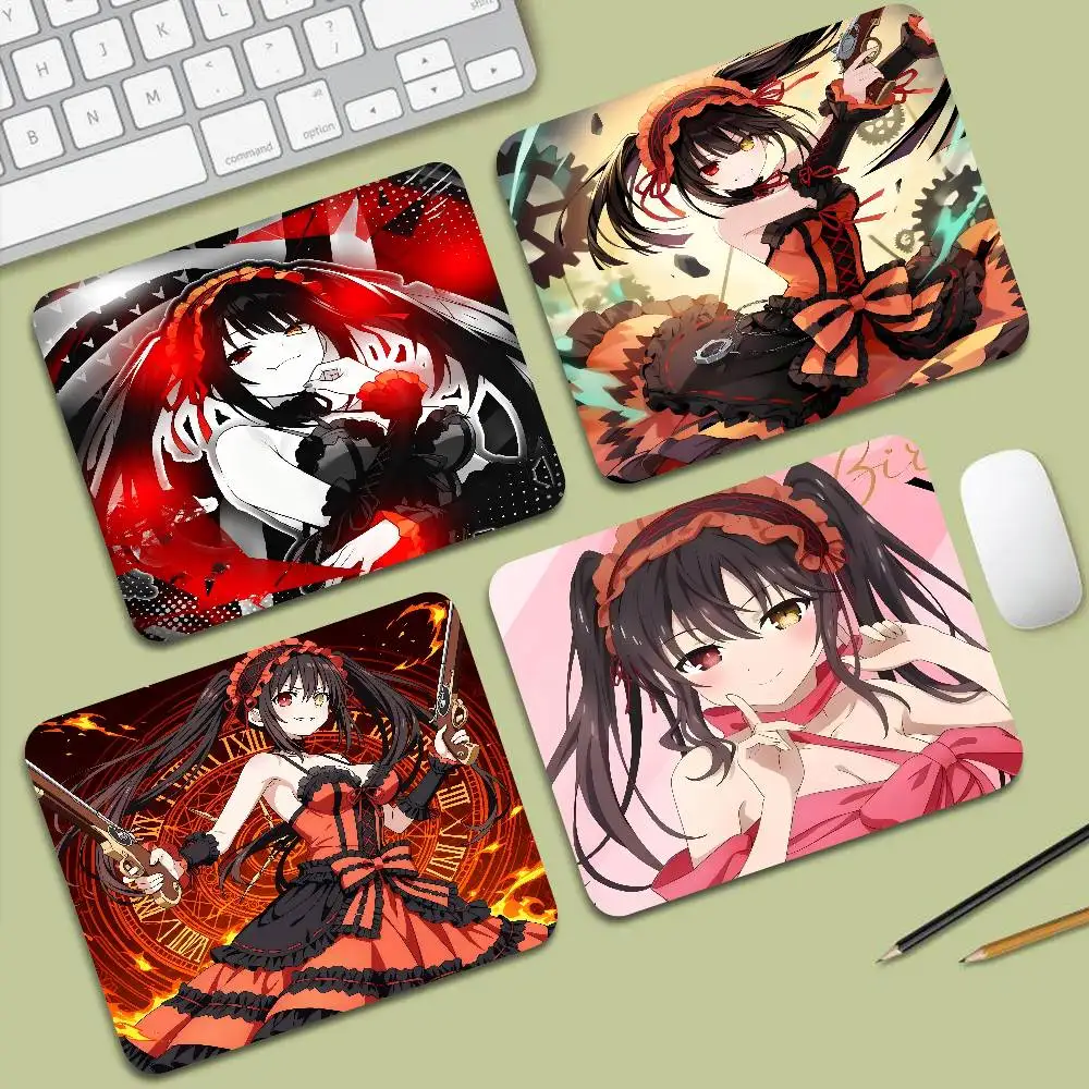 Anime DATE A LIVE Mouse Pad Small Office Table Mats Computer Accessories Washable Non-slip Rubber With Precision Lock Edge