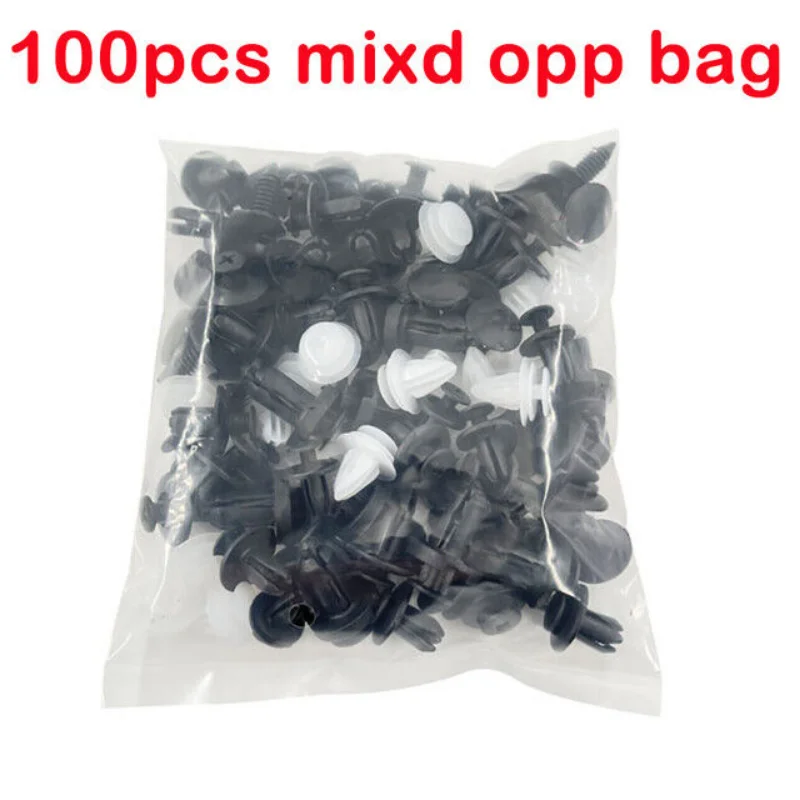 100Pcs Mixed Auto Fastener Clip Car Trim Clips Rivet Door Panel Retainer Fastener Mud Flaps Push Set Car Accessories