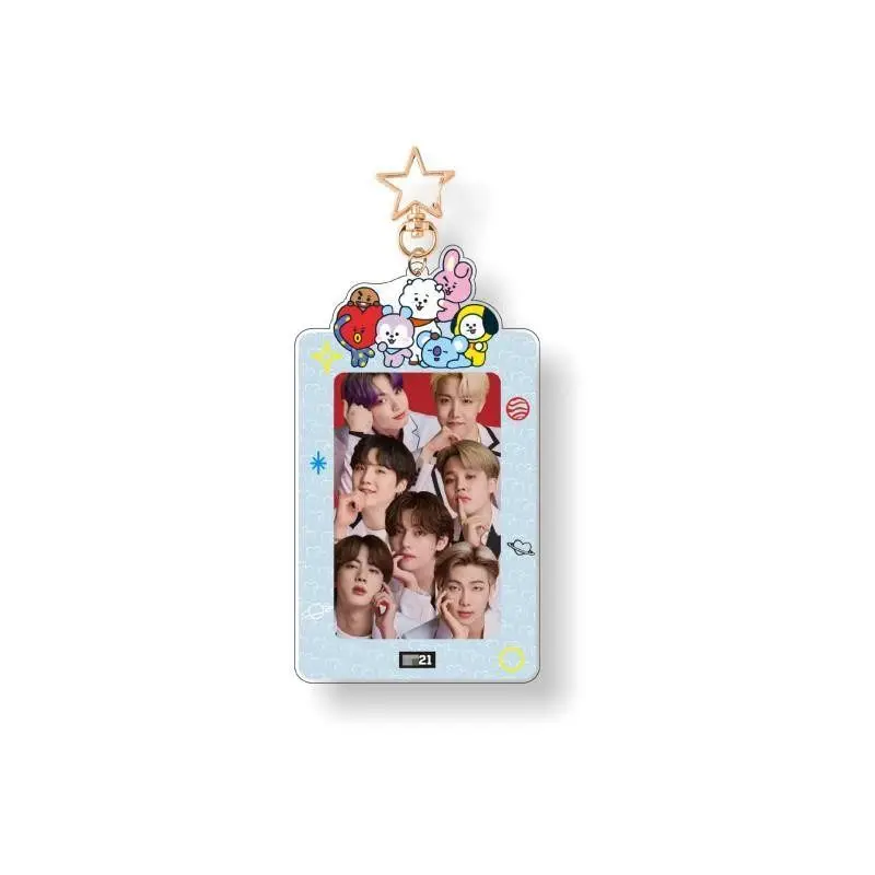 Kawaii BT21 Kaarthouder Sleutelhanger Kaartopslag Hanger ID Foto Opslag Kaart Tas CHIMMY COOKY KOYA TATA Anime Gift Speelgoed