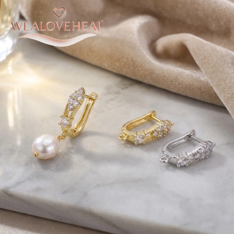 schmuckherstellung zubehör，18K Vergoldete Messing-Ohrringverschlüsse, Zirkonia-Ohrringhaken, DIY-Schmuckherstellungszubehör für Handgemachte Ohrringe – Detail 16