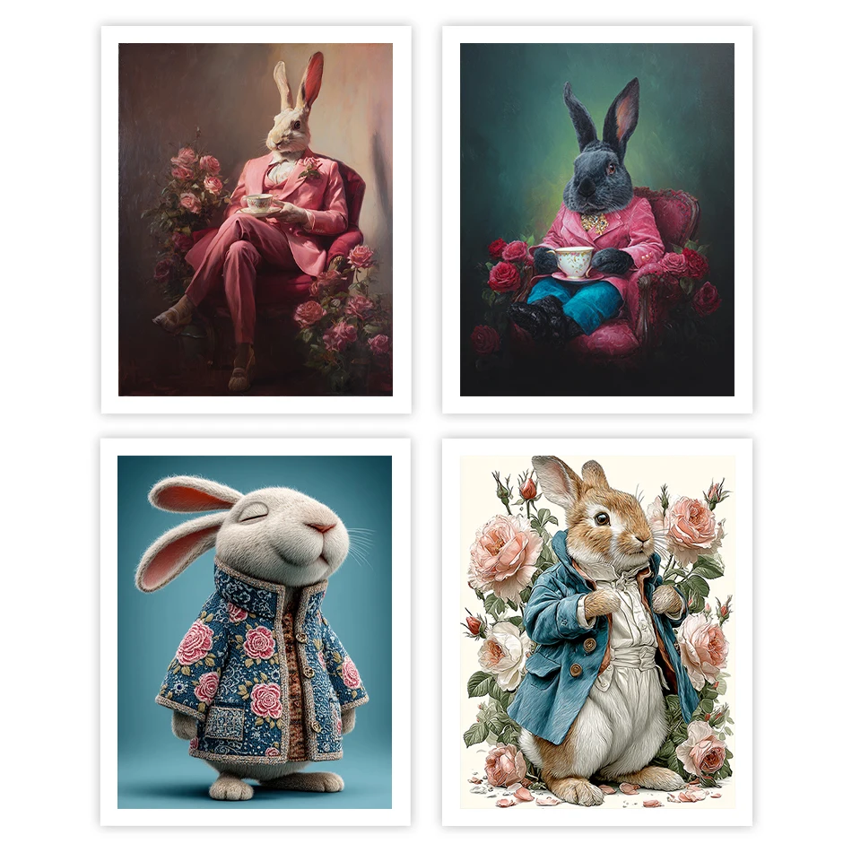 GATYZTORY Diy Painting By Numbers Abstract Rabbit Animals Drawing Canvas Oil Handwork Color Markers