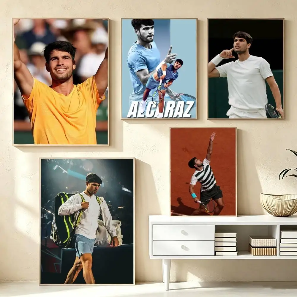 Tennis player-Carlos Alcaraz Poster High Quality Dorm Living Room Aesthetic Wall Decoration Painting Stickers Gift