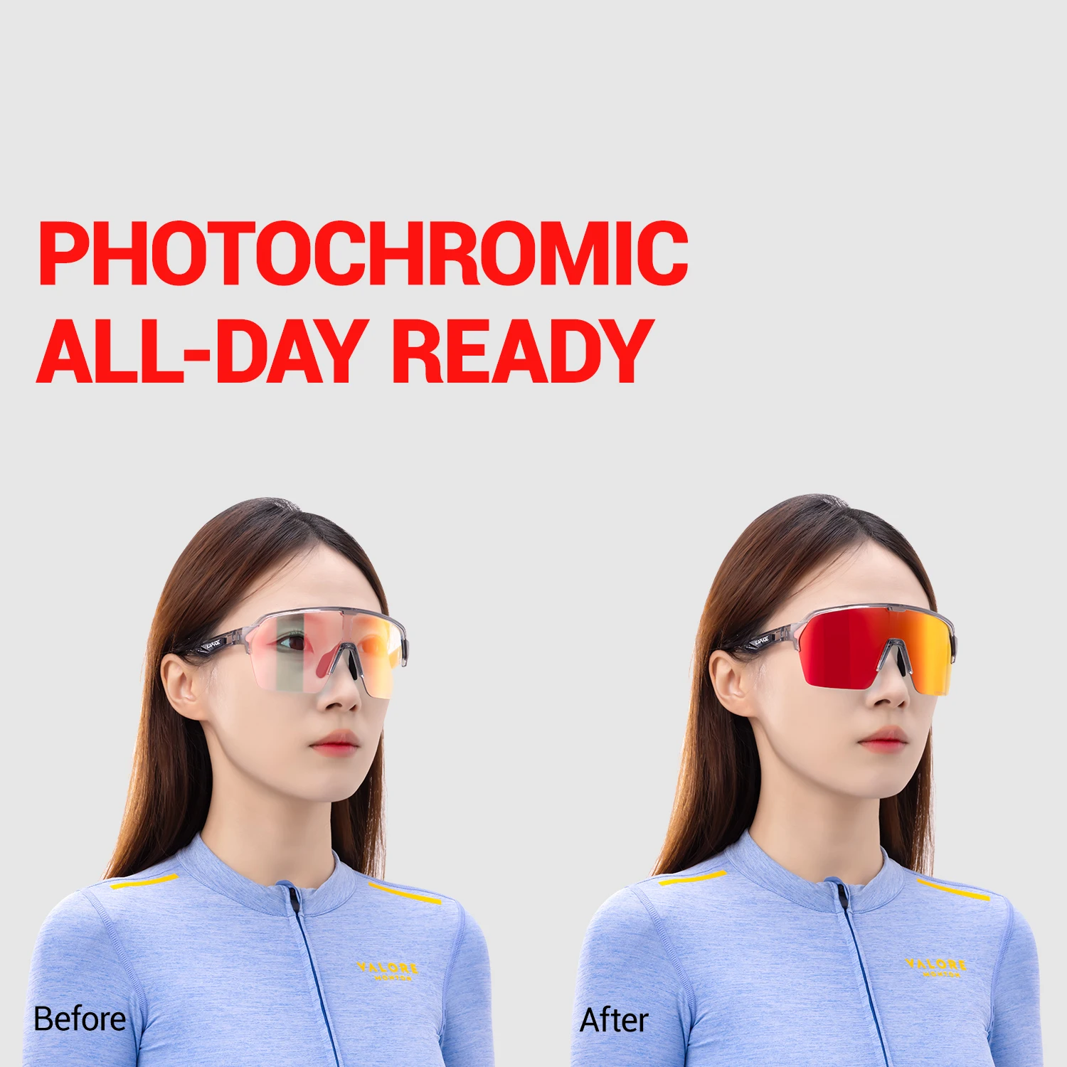 KAPVOE اللونية الدراجات النظارات الشمسية الرجال الطريق القيادة الدراجة نظارات الرياضة في الهواء الطلق الدراجات المشي لمسافات طويلة النساء دراجة UV400 نظارات