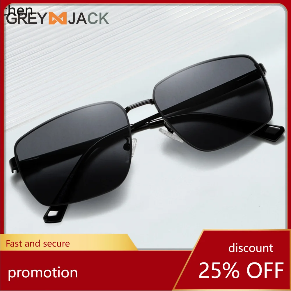 

Zml square frame metal sunglasses for men driving special anti-uv sunglasses