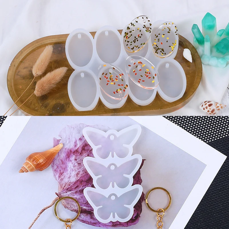 Silicone Resin Molds Set for DIY Keychain Jewelry Casting