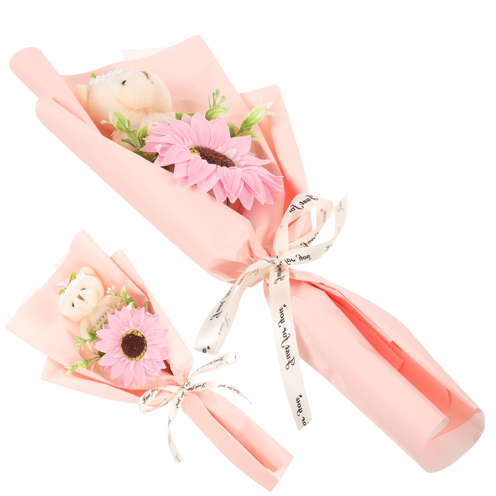 

2pcs Pink Bouquet Graduation Decor Luxury Party Favors Flower Props ArtificialFlowers Graduation Gifts