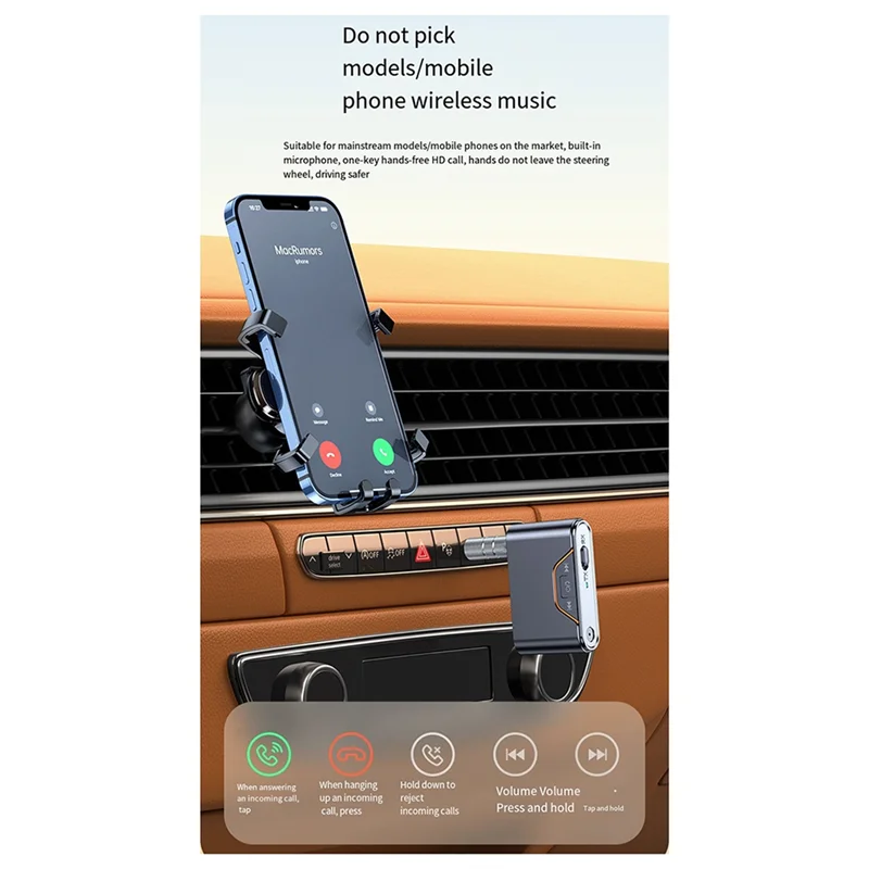 B92B-BT-107 Bluetooth 5.4 Car Audio Receiver Transmitter Audio Bluetooth Converter For Airplane Mini Portable 3.5Mm With Mic