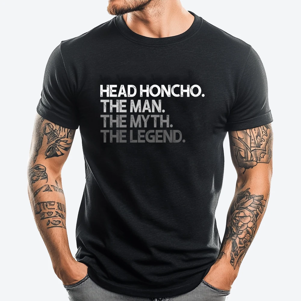 

Head Honcho The Man Myth Legend Grey Shirt Graphic Tee Oversized T Shirt Designer Clothes Oversize Man Harajuku