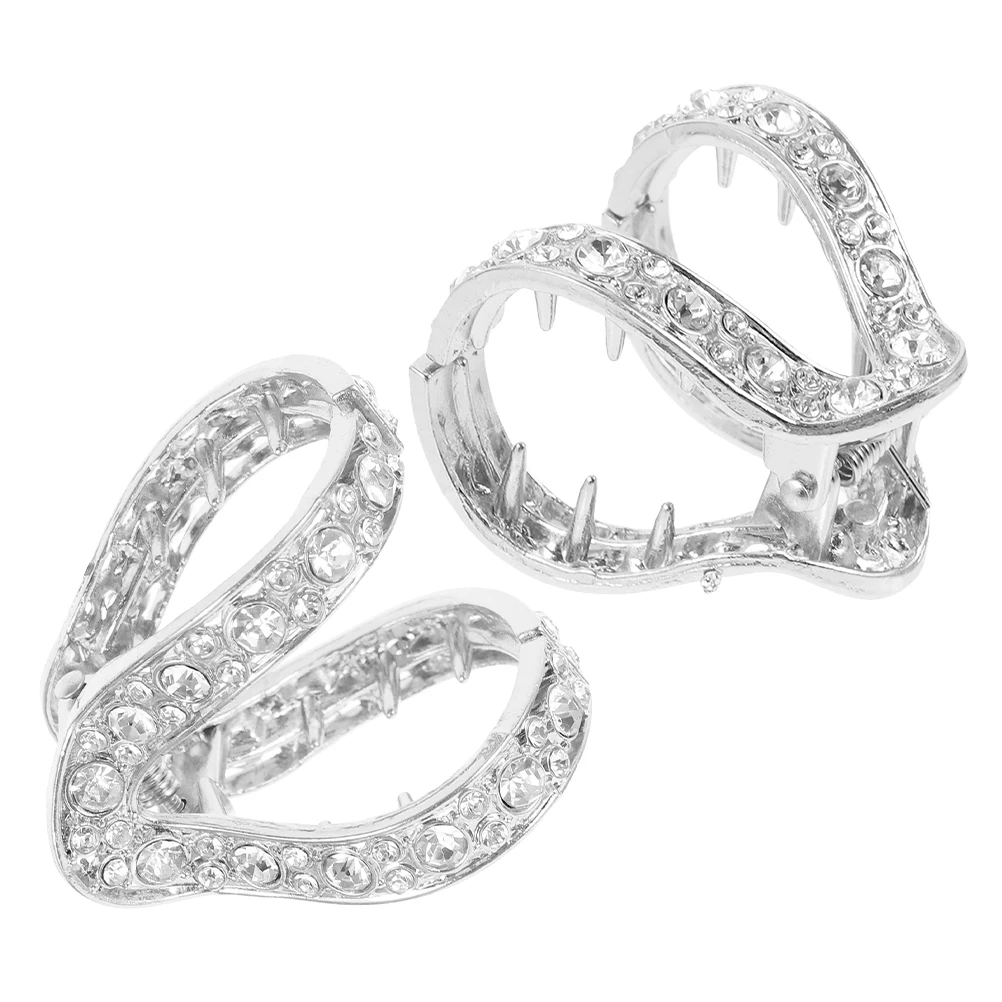 

2Pcs Ponytail Hair Clips for Women Rhinestone Decorated Jaw Clips Short Hair Claw Barrettes Lightweight Headgear Miss