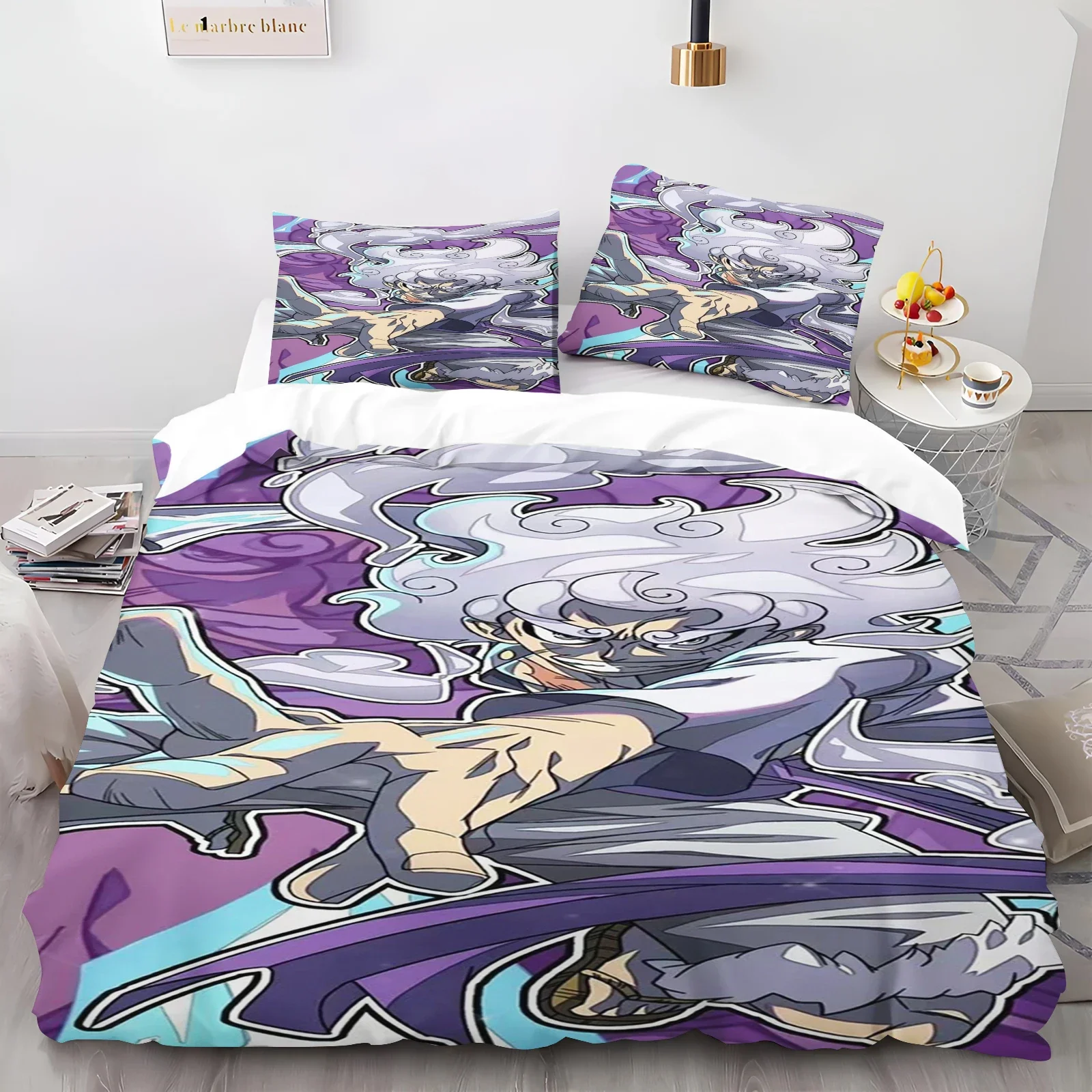 Cartoon Monkey D Luffy Duvet Cover Gear 5 One Piece Printed Children 3-Piece Set Comforter Bedding Sets King Queen Size