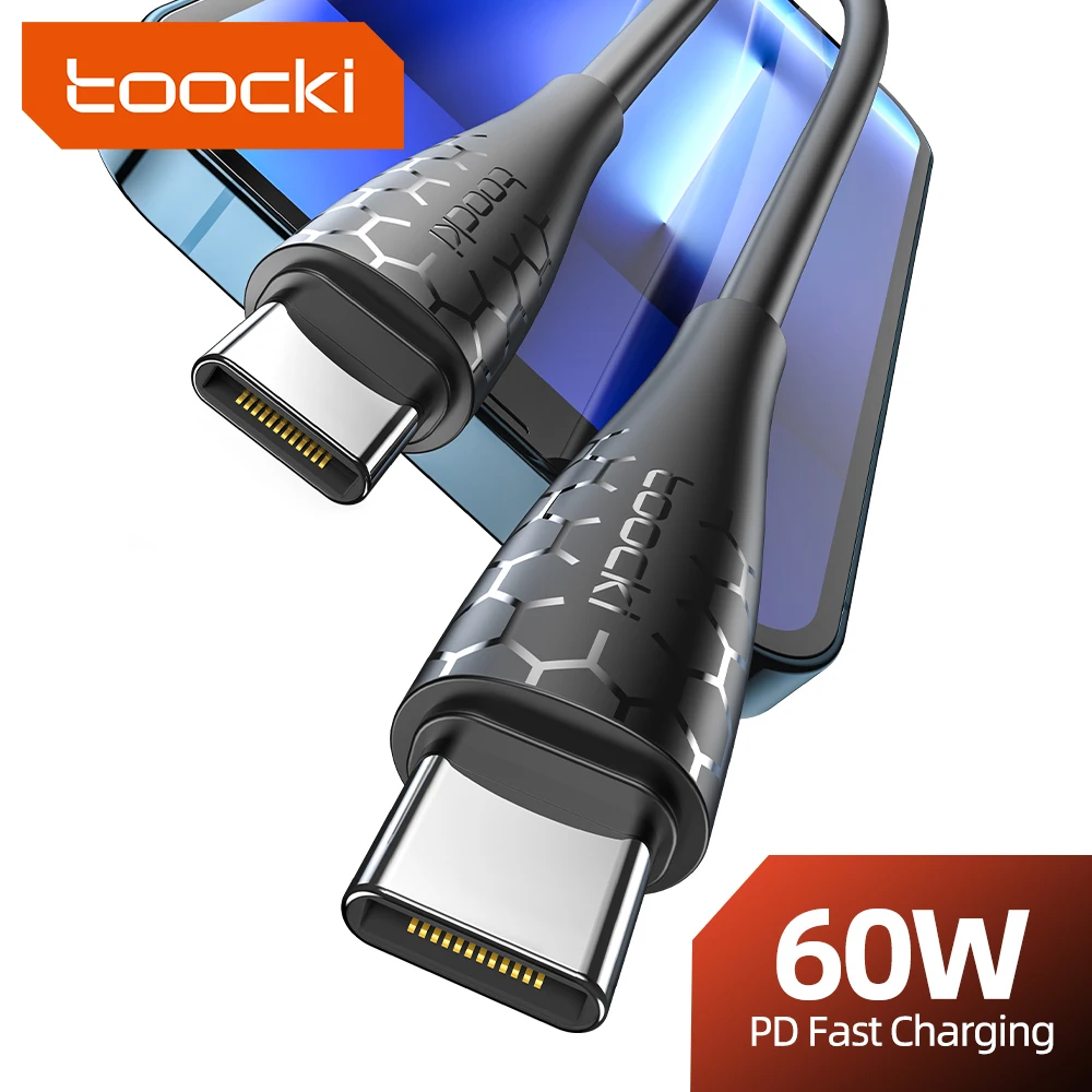 Toocki 60 W USB-C-Kabel für iPhone 16 15 Xiaomi PCOC OPPO 1/3/5 Stück TPE Typ C Schnellladetelefon Schnellladung 480 Mbit/s Datenkabel