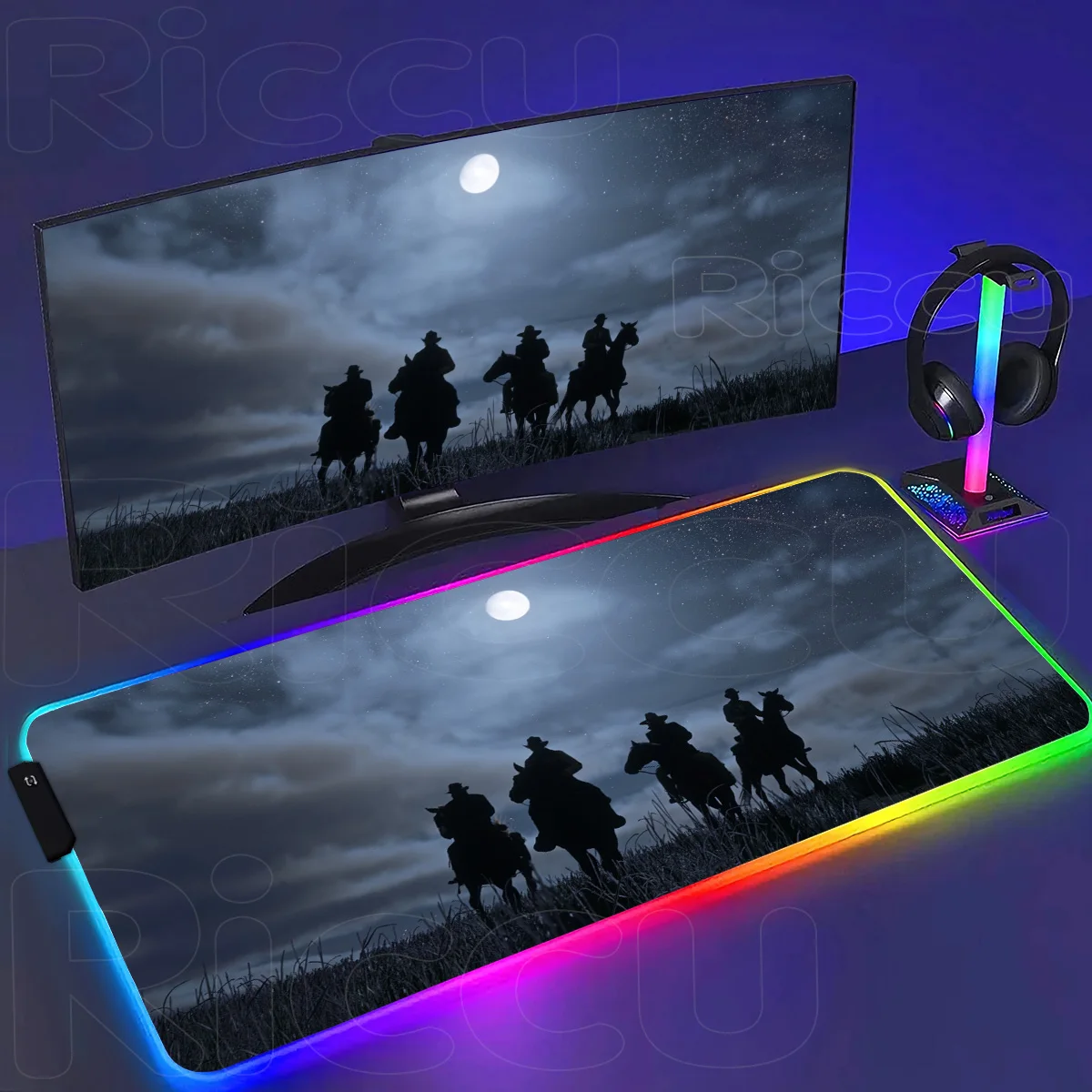 

Периферийные устройства RGB Red Dead Redemption 2, игровой коврик для мыши, светодиодный коврик для геймера, настольный коврик в стиле аниме, коврик для мыши, киберспортивные компьютерные аксессуары
