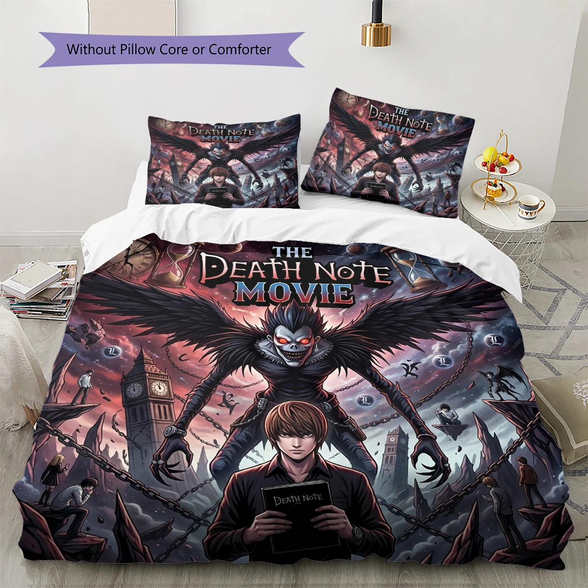 Death Note Duvet Cover Comfortable Soft, Children Bedding Gift Set, Extra Large Various Sizes -HE12