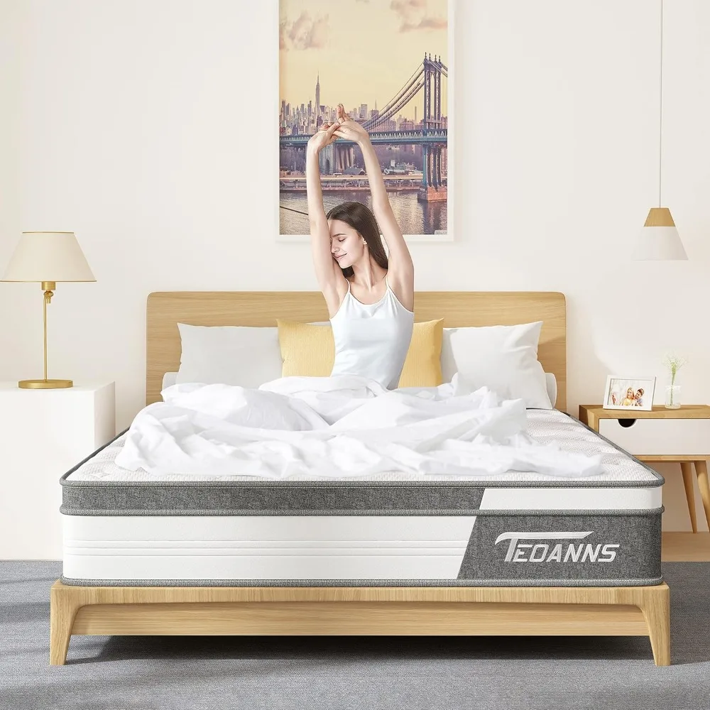 Queen Size Mattress, 12 Inch Medium Firm Mattress in a Box, Hybrid Mattress Queen Size for Pressure Relief & Supportive