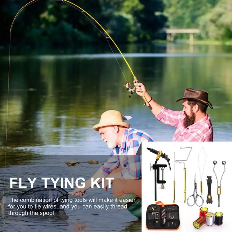 Fly Making Kit For Fly Fishing Portable Metal Tools Kit For Lure Making Multifunctional Sturdy Lure Making Kit For Fly Fishing