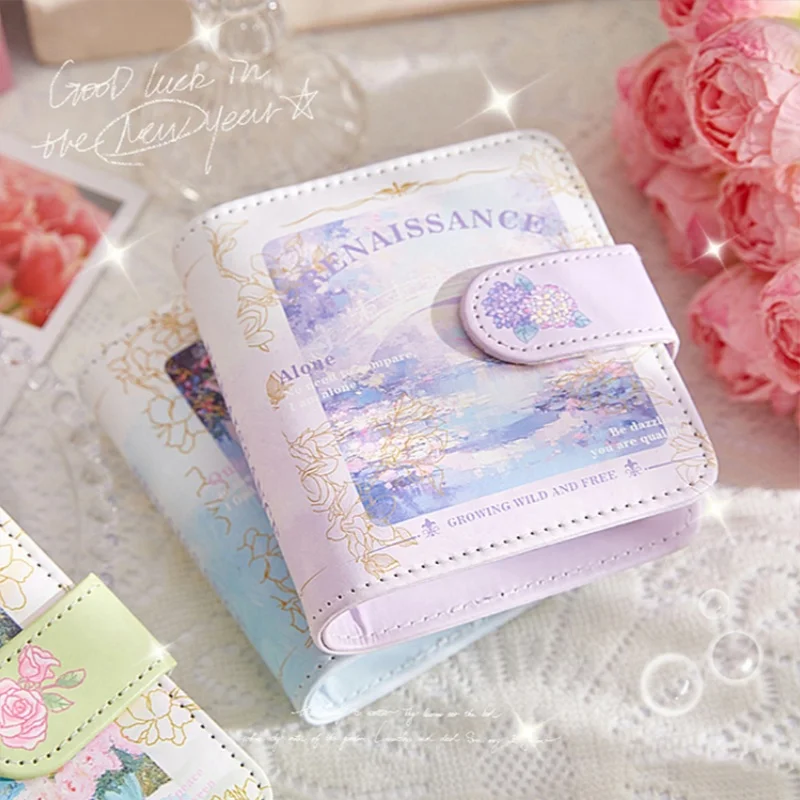 Album fotografico in pelle con pittura a olio vintage, archivio da 3 pollici, porta carte con slot singolo, raccoglitore, cartoline fotografiche, idol, Kpop, display e custode della memoria