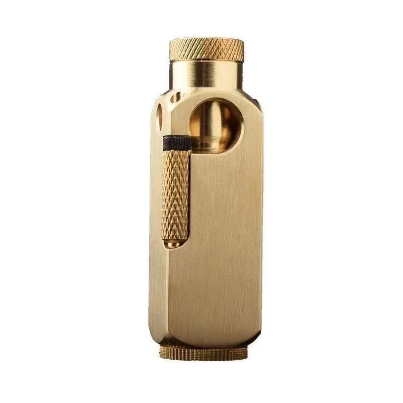 Hand-Made Brass Carved Trench Kerosene Lighter Flamidor Heavy Vintage Gasoline lighters Men\'s Smoking Gifts Collection