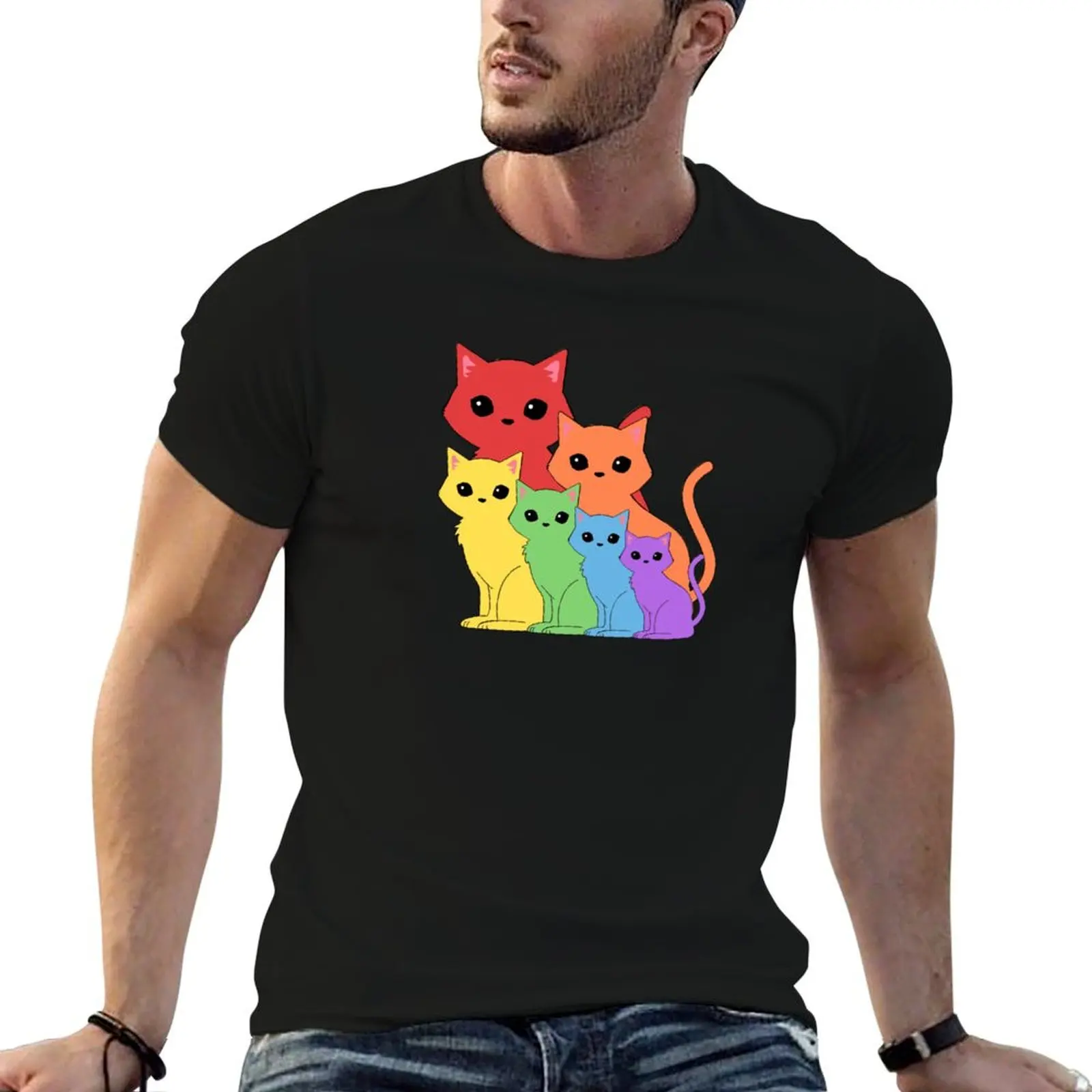 

Rainbow cats T-Shirt mens graphic t shirts graphic t shirts for man man t shirts cotton T-Shirt