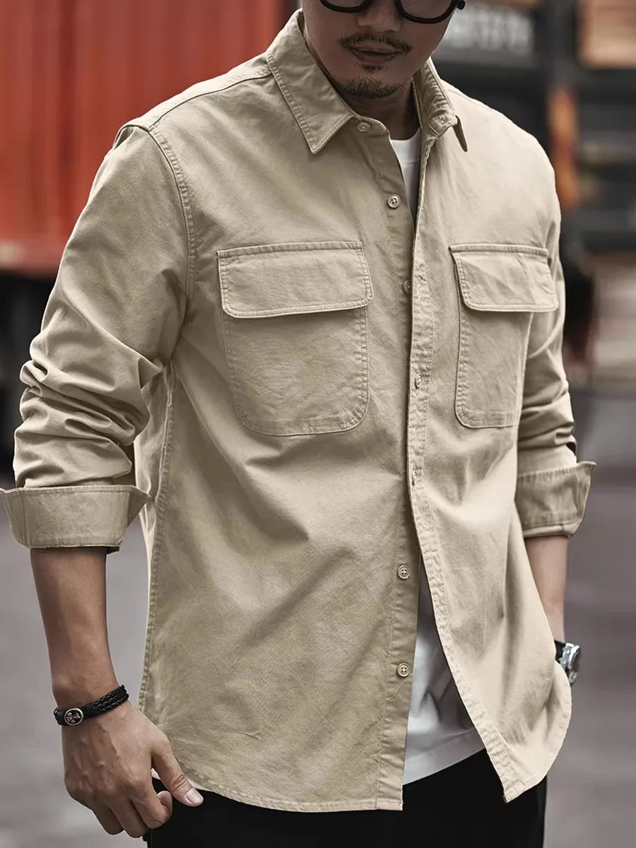 

Мужская демисезонная куртка-рубашка в американском ретро-стиле, новая, высококачественная, для охоты, с воротником, верхняя одежда