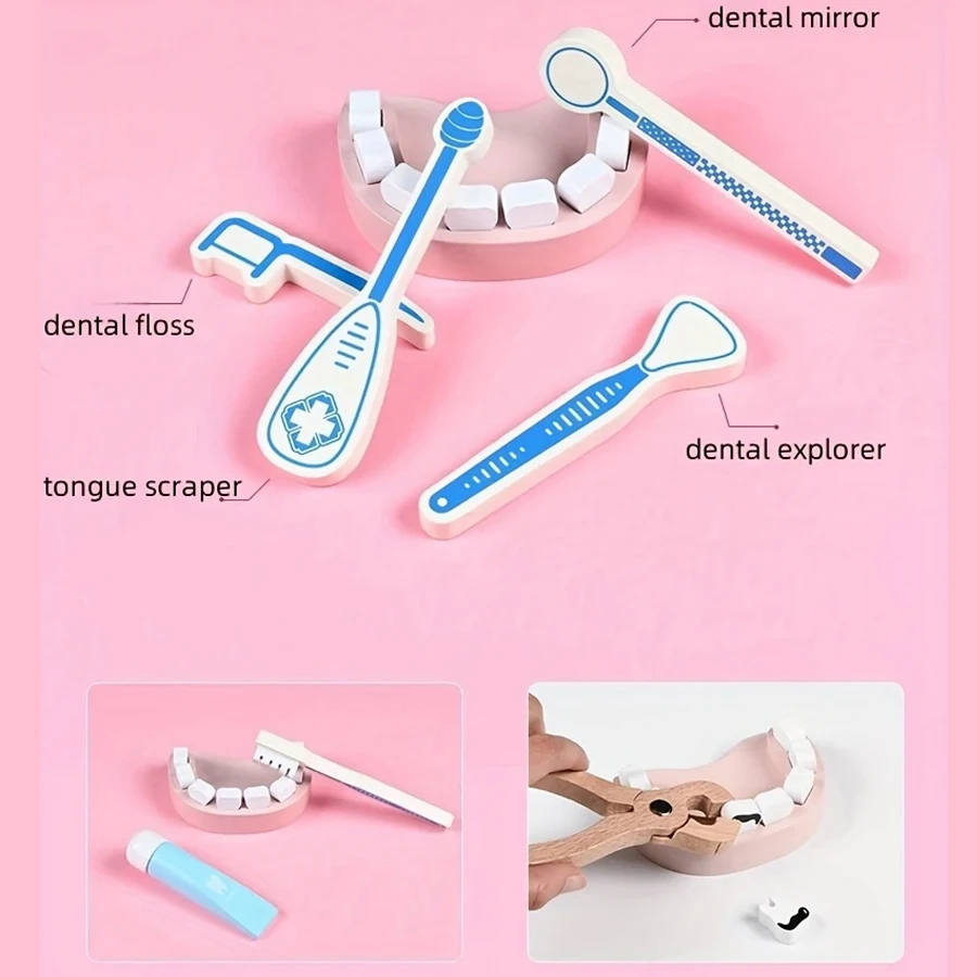 Drewniana, tymczasowa apteczka dla dzieci, zestaw lekarza, pielęgniarka, chłopiec, dziewczynka, zabawka do odgrywania ról