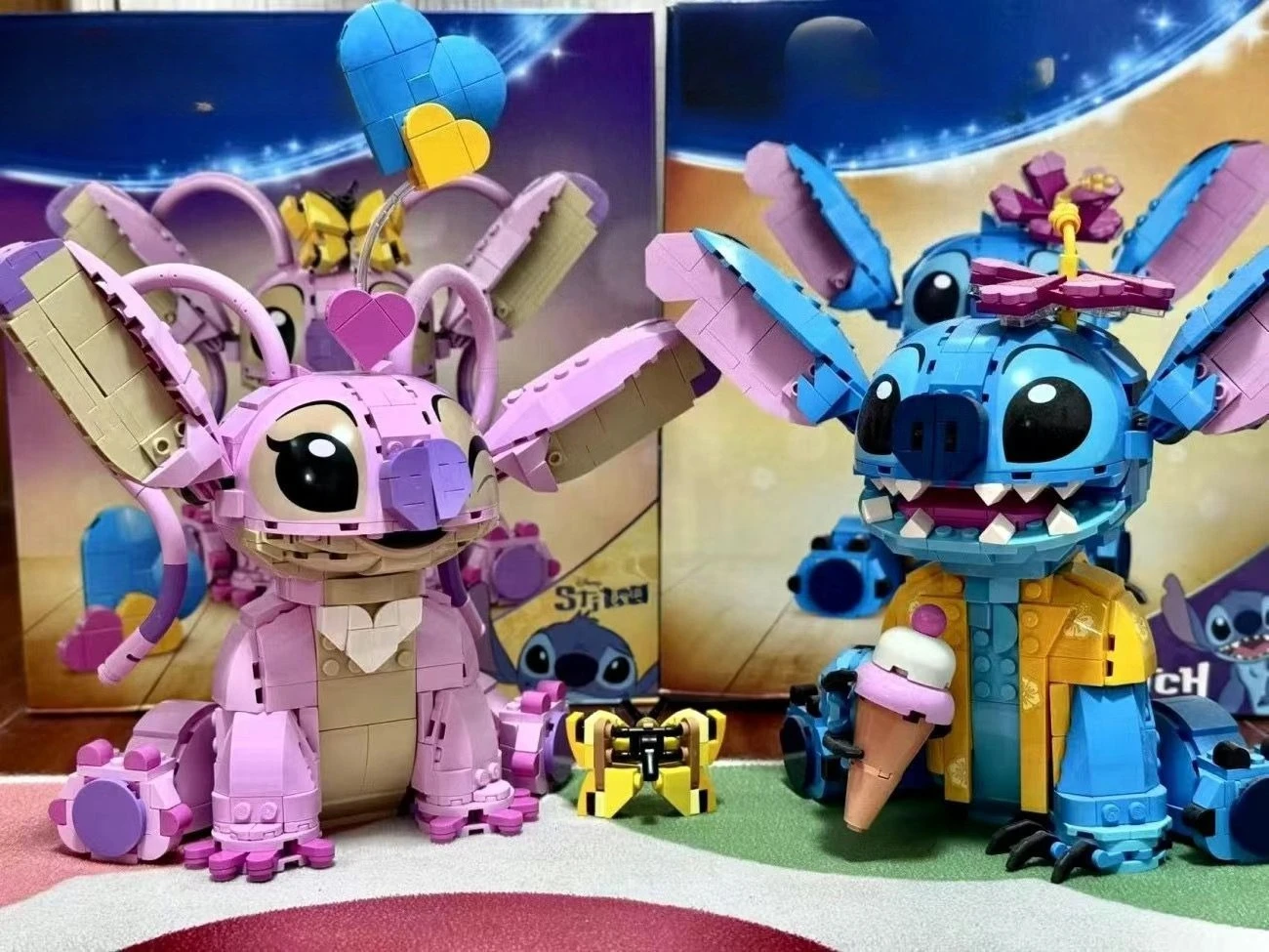 

Stitch Angel CP Building Blocks Large Piece Cartoon Toys with Moving Ears Kids Assembly Christmas Gift for Boys Girls Birthday