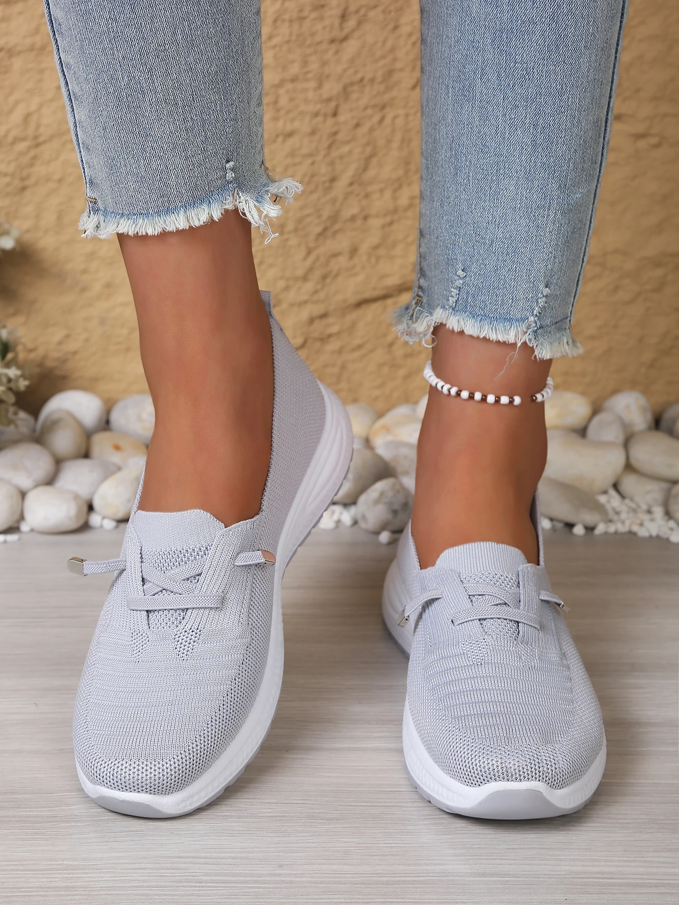Atmungsaktive Mesh-Slip-On-Freizeitsneaker für Damen, leichte Plateau-Wanderschuhe, bequeme Alltagsschuhe für Mütter, 4 Farben erhältlich – Detail 21