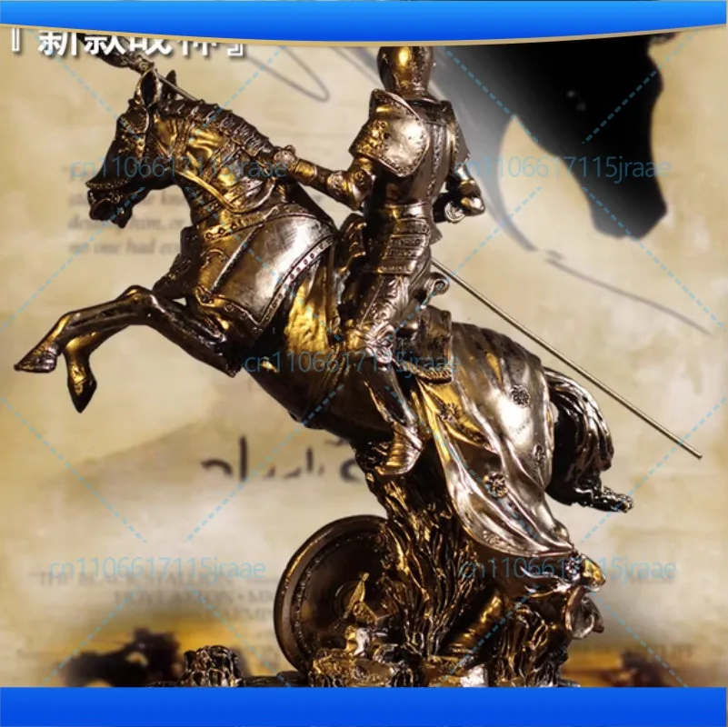 Medieval Creativity Resin Knight Statue Bar Figurine Vintage Warrior Armor Sculpture Ancient Roman Sparta Sculpture Home Decor