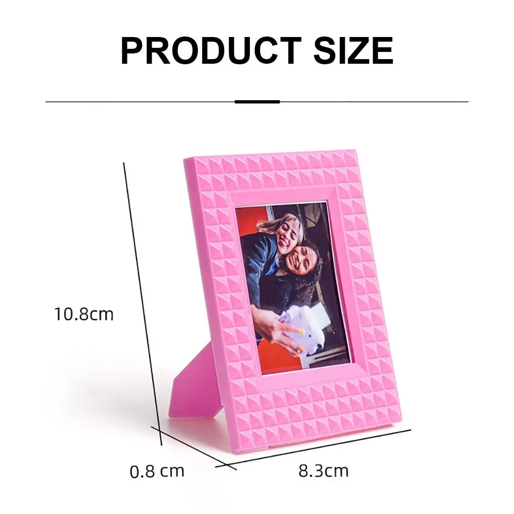 Desktop Decor Instant Camera Photo Frame Stamp Rivet 3 inch Picture Holder Vertical Creative for Polaroid/Fujifilm Instax