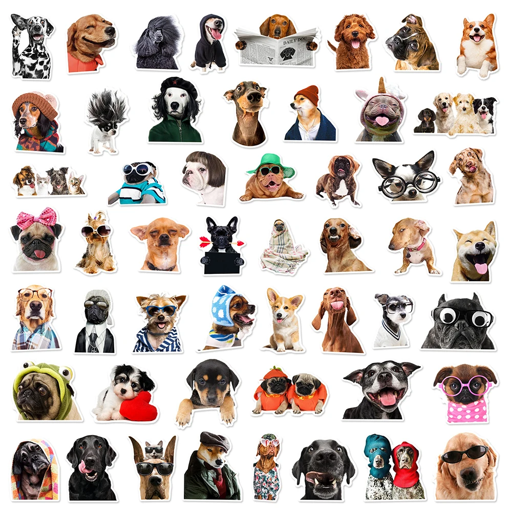 Kawaii Dog Meme Adesivo para Crianças, Animais Engraçados, Decalques Graffiti, Brinquedo DIY, Telefone, Garrafa de Água, Bagagem, Decoração Adesivo, 10 Pcs, 30 Pcs, 50 Pcs, 100Pcs