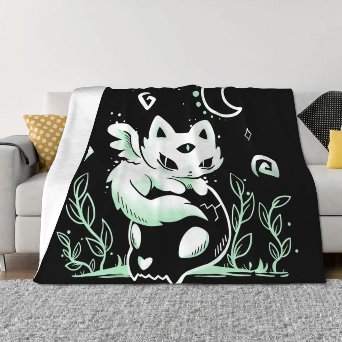 

Lonesome Cat Spirit Throw Blanket Heavy Picnic For Decorative Sofa Plaid on the sofa Blankets