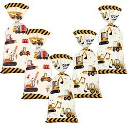 10-50pcs Construction Truck Candy Bag Plastic Candy Bag Construction Birthday Party Supplies Excavator Party Decoration