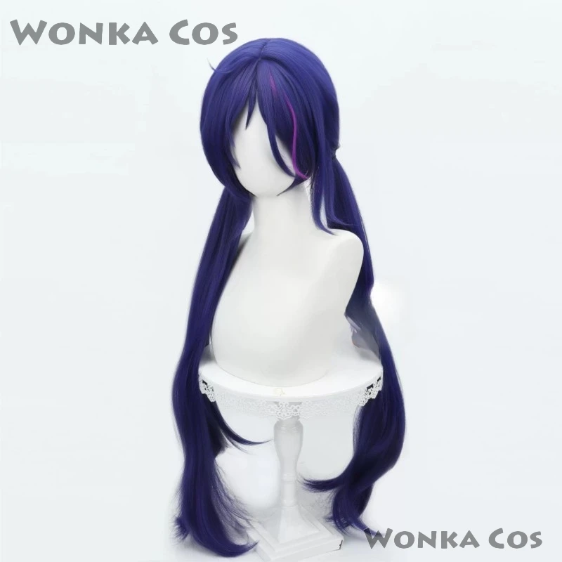 Anime Horror Game MiSide Cosplay Mita Мита Wig Purple Long Hair Hairclips Headband Accessory Woman Girls Cosplay Wig