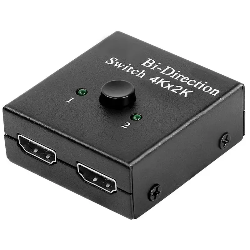 High Definition Multimedia Interface Splitter 2 Input 1 Output 1 Input 2 Output Interface Switcher Bidirectional Aluminum Alloy