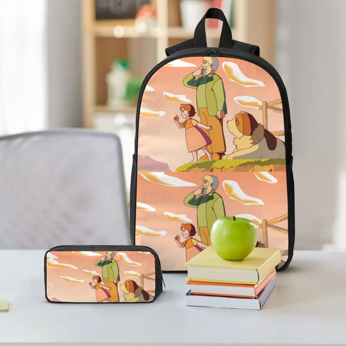 Heidi Backpack Student Boys Girls BookBag School Bag Computer Shoulder Bags 3ps Insulated Lunch Bag Pencil Case