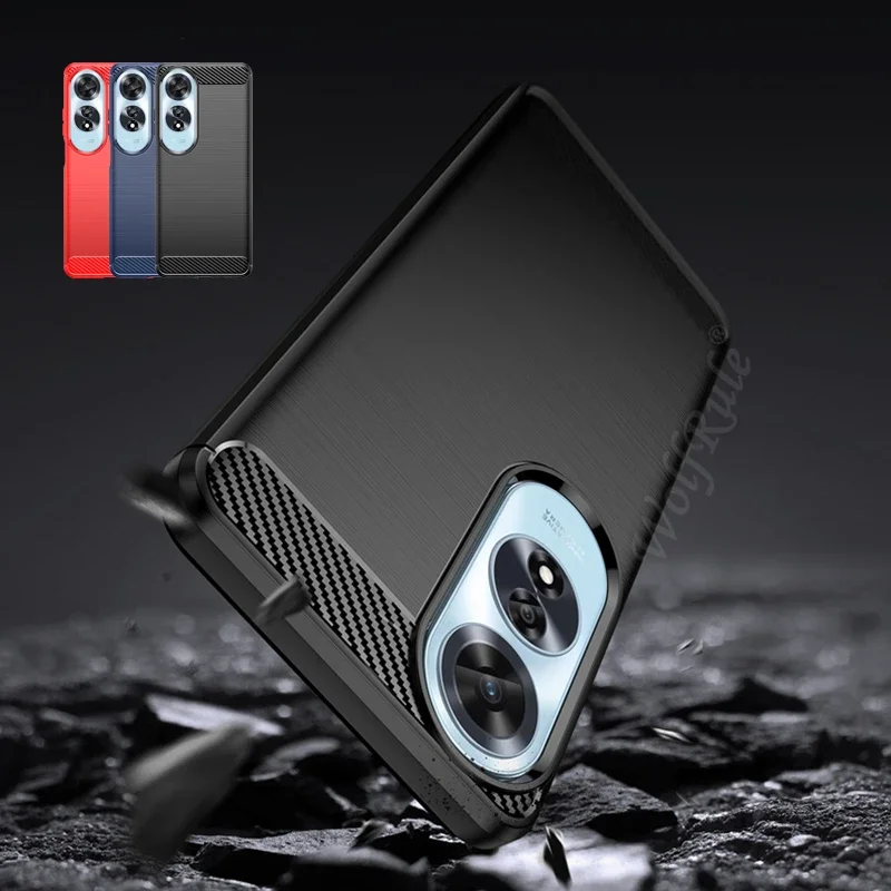 Silikon Telefon Stoßstange zurück stoß feste weiche TPU Kohle faser für Oppo A60 A79 A98 A78 A58 A38 A18 A17 A77 A54 A57 A1 2 Pro 4g 5g