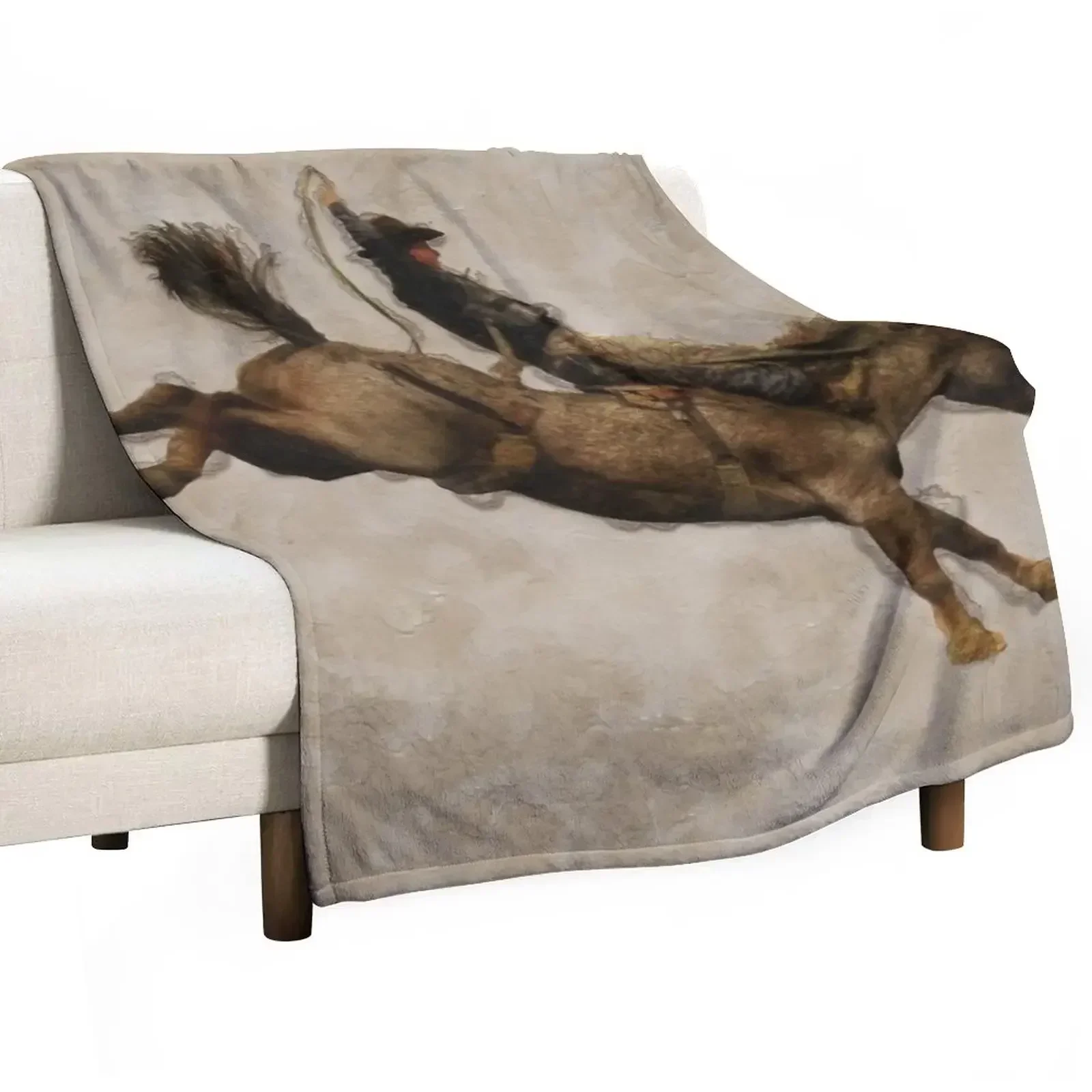 Bucking Bronco Rodeo Cowboy Throw Blanket Loose halloween warm winter Single Personalized Gift Luxury St Blankets