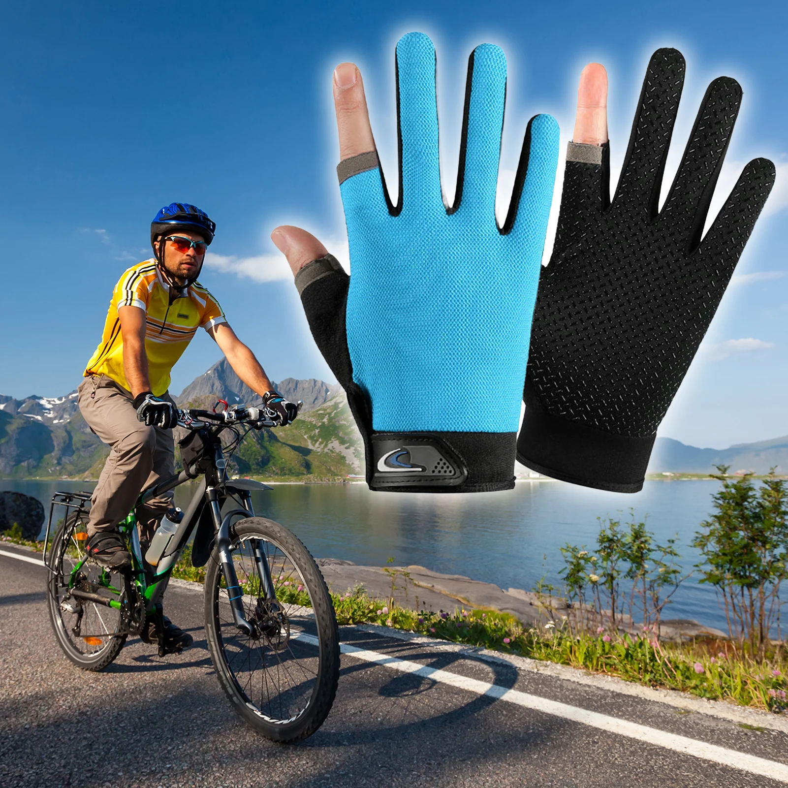 Fingerless Gloves Breathable Sun Protection Touch Screen Fishing Gloves for Outdoor Cycling Driving Hiking Gear Durable