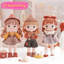 Gril Crochet Kit DIY Doll Crocheting Kitsmaterial Gift Knitting Wool Crochet Clown Witch Doll Accessories Non-finished Products