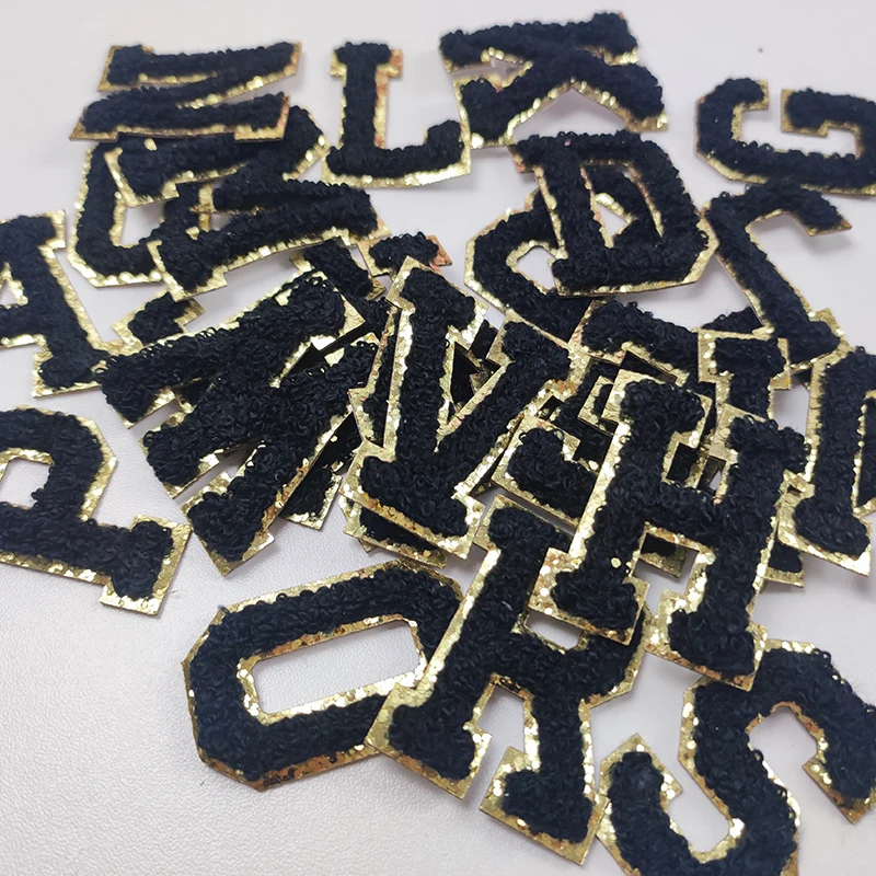 26pcs 4.5cm Towel Embroidered Sticker English Letters Patches for Clothing Bags Stick on Accessories Alphabet Applique Patch